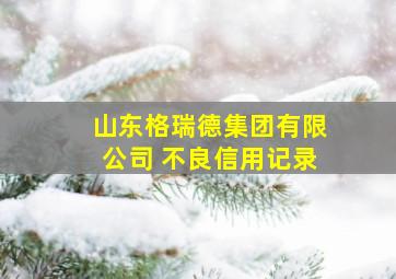 山东格瑞德集团有限公司 不良信用记录